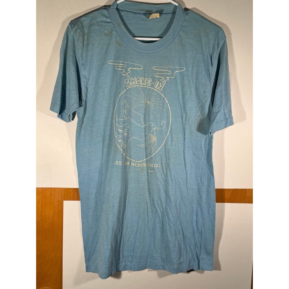 RARE Youth International Party YIP 1981 Washington DC Smoke-In Hippie Shirt XL
